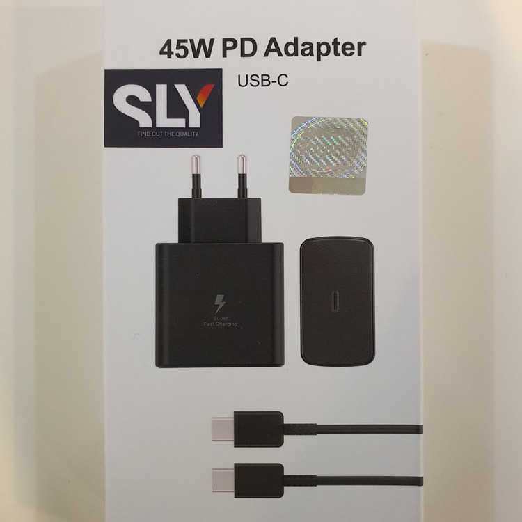 شارژر دیواری 45 وات اس ال وای مدل GALAXY S24 ULTRA SUPER FAST 2 به همراه کابل تبدیل USB-C