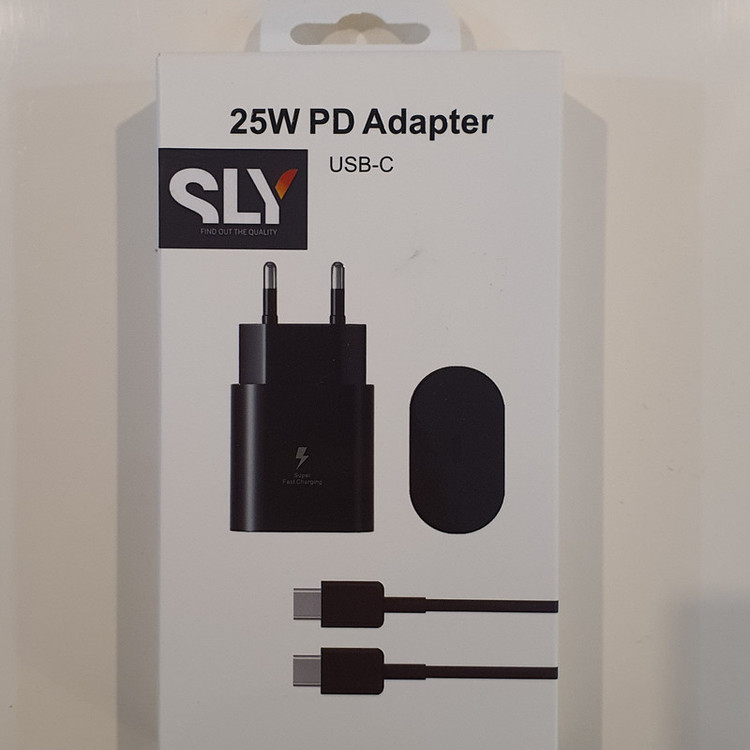 شارژر دیواری 25 وات اس ال وای مدل SUPER FAST 25W به همراه کابل تبدیل USB-C