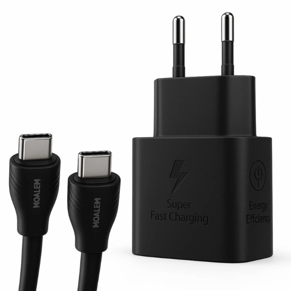 شارژر دیواری 25 وات معلم نوین مدل A37 به همراه کابل USB-C به طول 1 متر
