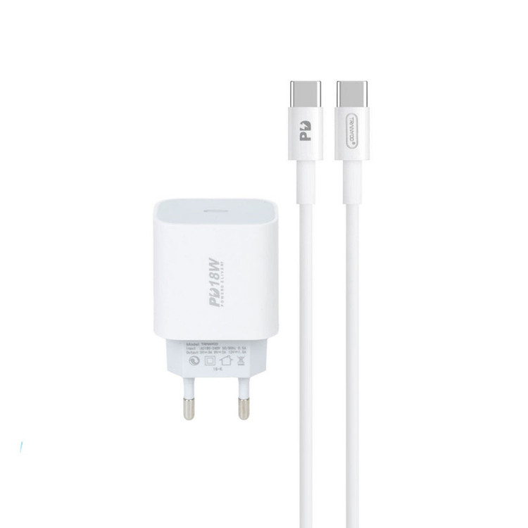 شارژر دیواری 18 وات ترانیو مدل P12-C به همراه کابل تبدیل USB-C