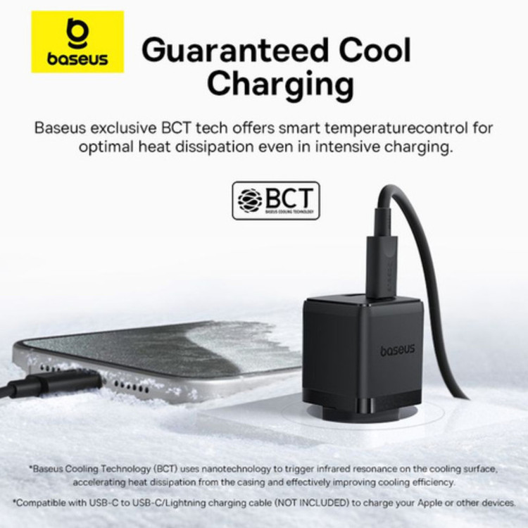 شارژر دیواری 30 وات بیسوس مدل Palm 30W به همراه کابل USB-C