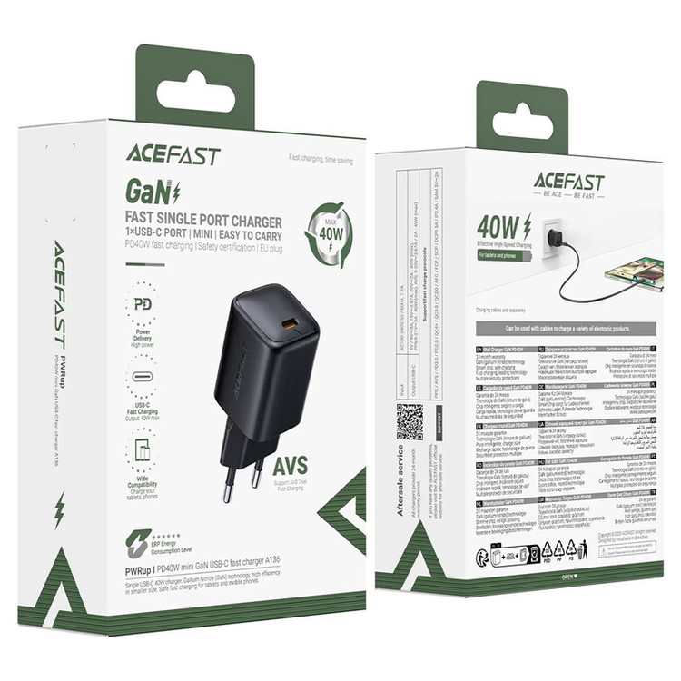 شارژر دیواری 40 وات ایس فست مدل A136