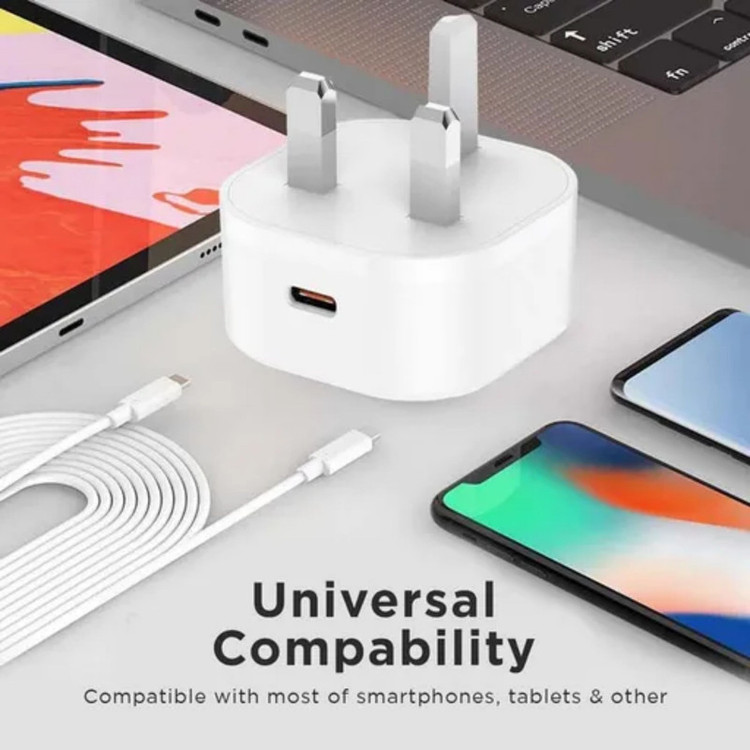 شارژر دیواری 20 وات بودی مدل AC361UTTWS به همراه کابل تبدیل USB-C