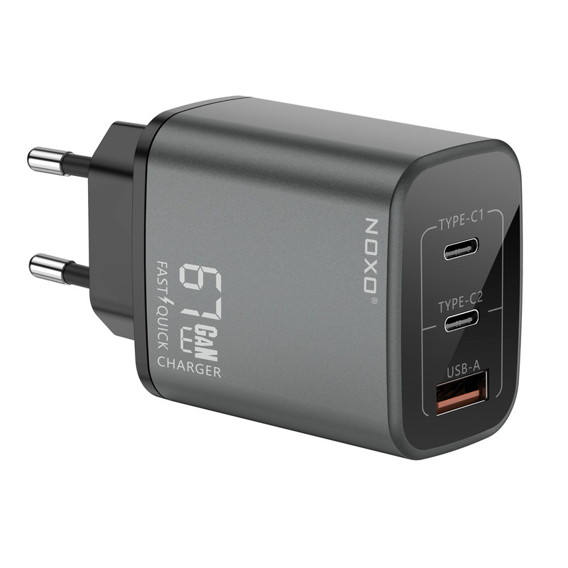 شارژر دیواری 67 وات سه پورت نوکسو مدل CHN-P-2
