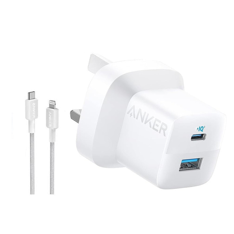 شارژر دیواری 33 وات انکر مدل B2331K21 به همراه کابل USB-C به لایتنینگ به طول 1 متر