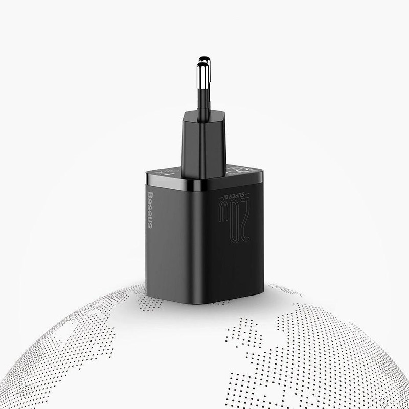 شارژر دیواری باسئوس مدل TZCCSUP-20W به همراه کابل تبدیل لایتنینگ