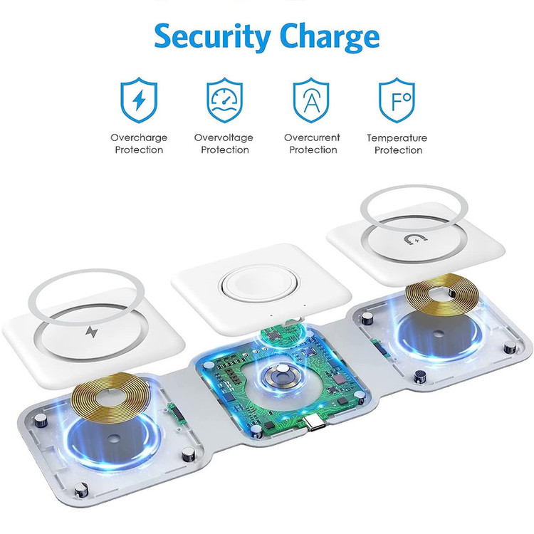 شارژر بی سیم مدل 3in1 magnetic wireless charger