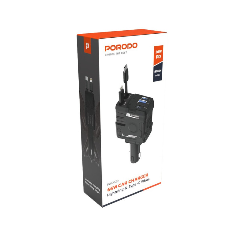 شارژر فندکی 66 وات پرودو مدل PD-FWCH029-BK
