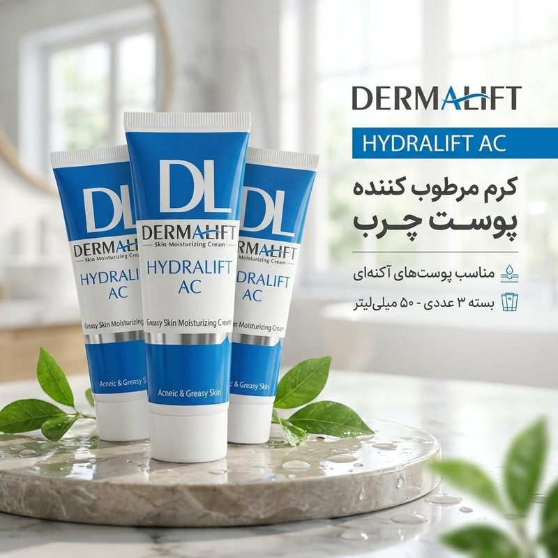 کرم مرطوب کننده درمالیفت مدل Hydralift AC حجم 50 میلی لیتر بسته 3 عددی