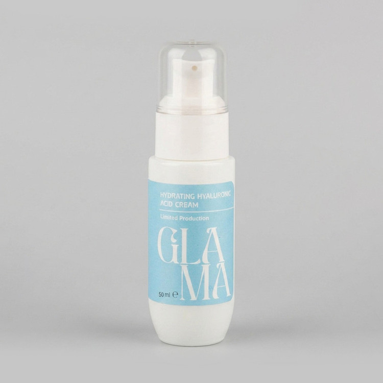 کرم آبرسان صورت گلاما مدل Hyaluronic Acid مناسب برای انواع پوست حجم 50 میلیلیتر