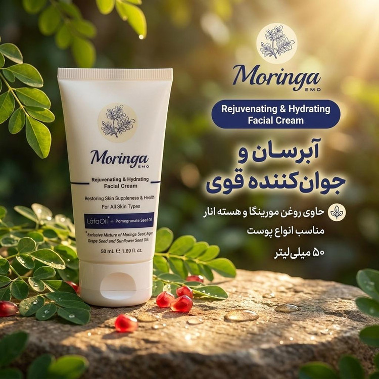 آبرسان و جوانکننده صورت مورینگا مناسب انواع پوست 50 میلیلیتر