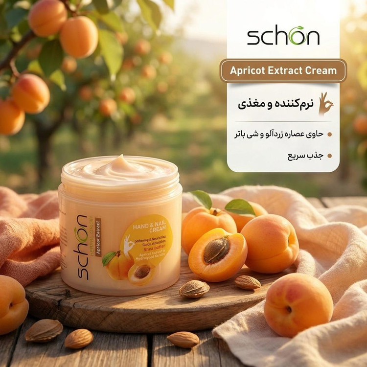 کرم مرطوبکننده دست و ناخن شون مدل Apricot Extract حجم 150 میلیلیتر