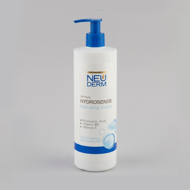 کرم مرطوب‌کننده دست، صورت و گردن نئودرم مدل Optimal Hydrosense مناسب برای پوست خشک و معمولی حجم 450 میلی‌لیتر