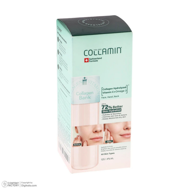 کرم مرطوبکننده گردن، صورت کلامین مدل Collagen bank مناسب برای انواع پوست حجم ۱۲۵ میلیلیتر مجموعه 2 عددی