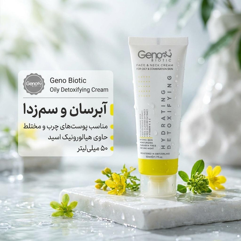 کرم آبرسان ژنوبایوتیک مدل Oily Detoxifing حجم 50 میلیلیتر