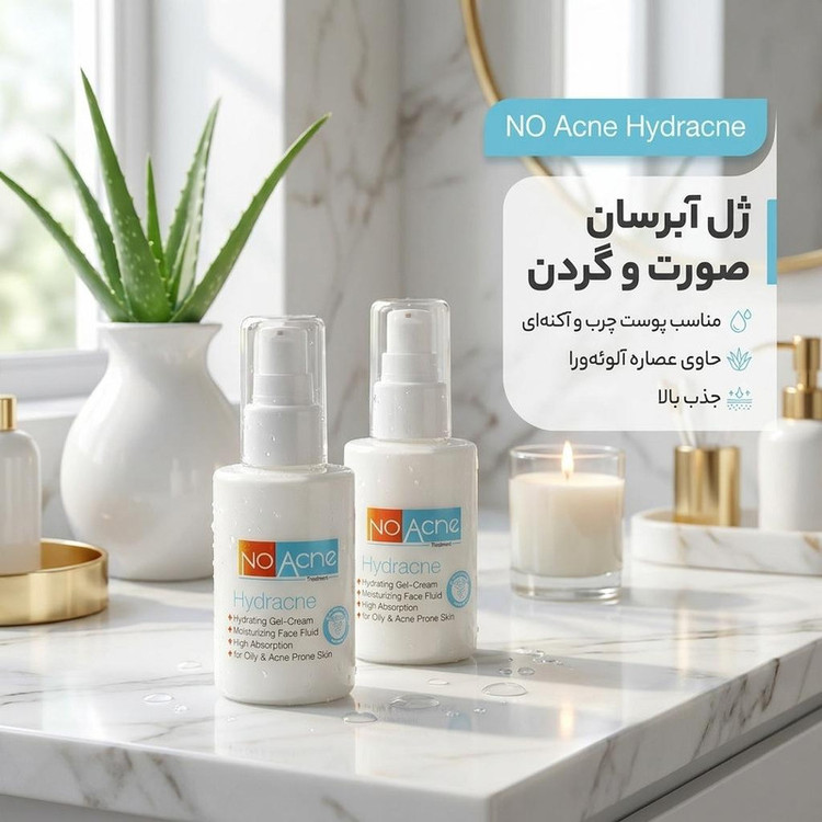 ژل آبرسان صورت و گردن نو آکنه مدل 001 مناسب پوست چرب و آکنه ای حجم 70 میلی لیتر بسته 2 عددی
