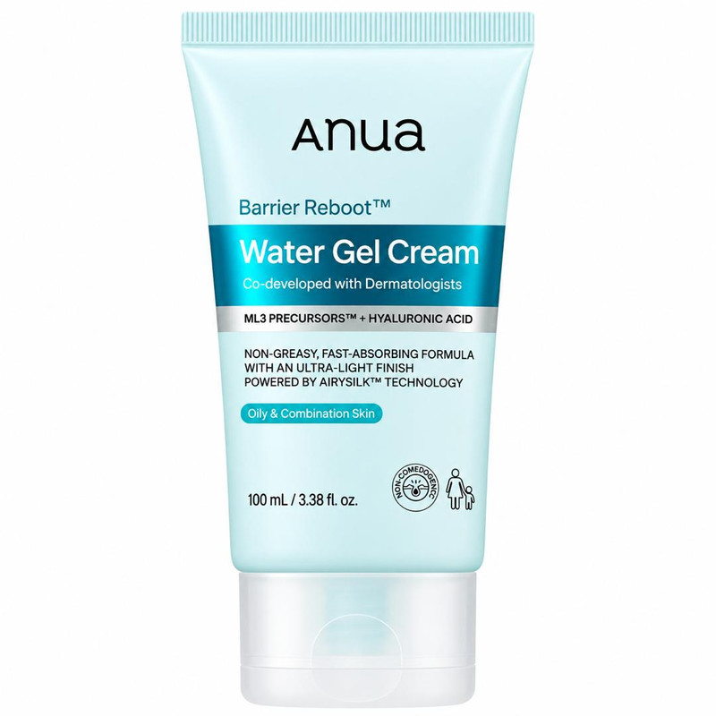 واتر ژل آبرسان صورت و بدن آنوا مدل Water Gel مناسب پوست چرب و مختلط حجم 100 میلی لیتر