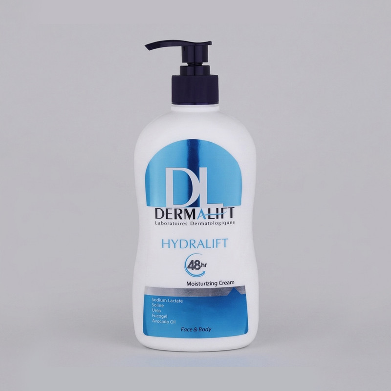 کرم مرطوب کننده دست و صورت درمالیفت مدل Hydralift مناسب پوست‌های خشک حجم 400 میلی‌لیتر