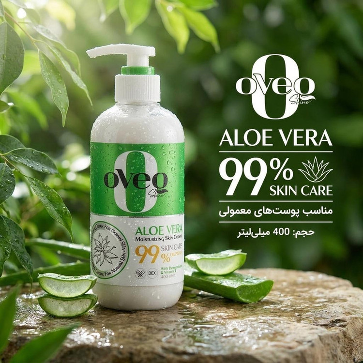 کرم مرطوب کننده اوک شاین مدل آلوئه ورا حجم 400 میلی لیتر