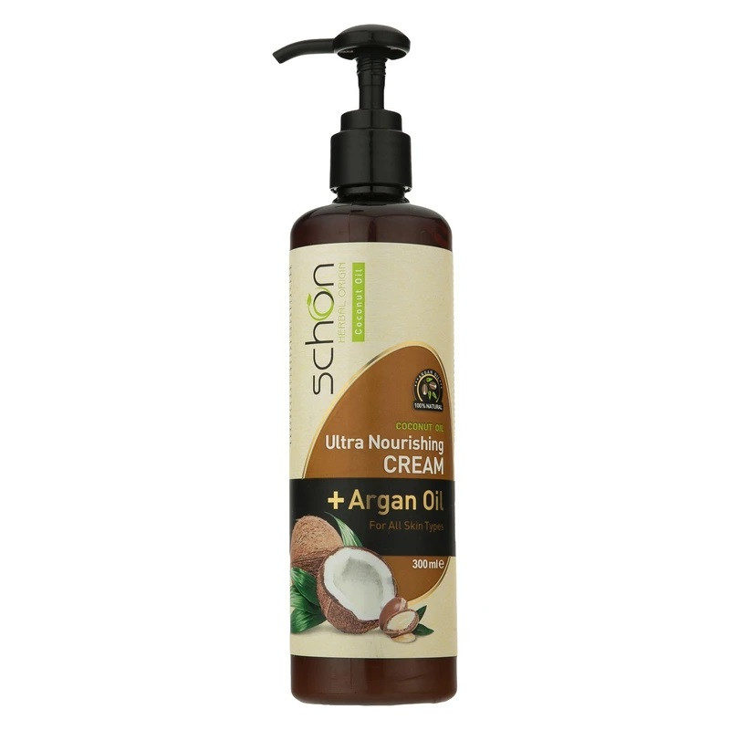 کرم مرطوب‌کننده دست، صورت، گردن شون مدل Coconut مناسب برای انواع پوست حجم 300 میلی‌لیتر