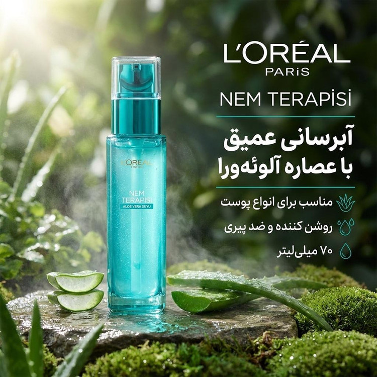 ژل آبرسان صورت لورآل مدل Nem Terapisi Gr مناسب برای انواع پوست حجم 70 میلیلیتر