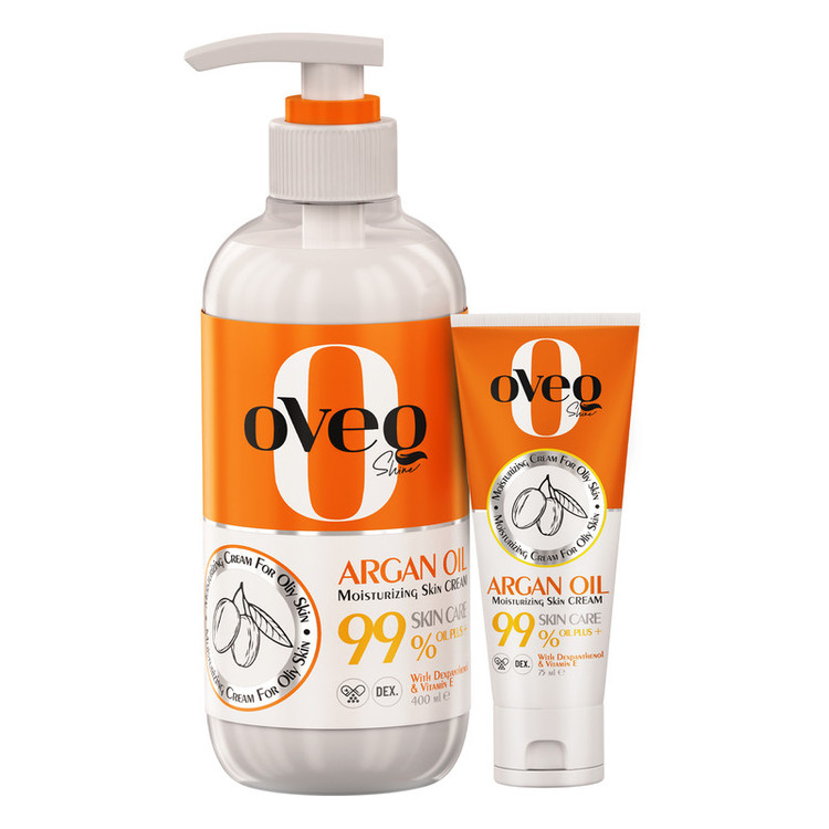 کرم مرطوبکننده اوک شاین مدل آرگان حجم 400 میلیلیتر به همراه کرم مرطوبکننده اوک شاین کد 02 حجم 75 میلیلیتر