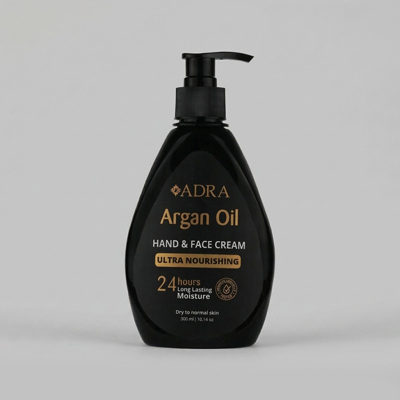 کرم مرطوب کننده دست و صورت آدرا مدل ARGAN مناسب انواع پوست حجم 300 میلی لیتر