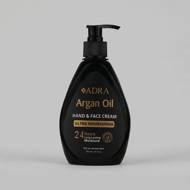 کرم مرطوب کننده دست و صورت آدرا مدل ARGAN مناسب انواع پوست حجم 300 میلی لیتر