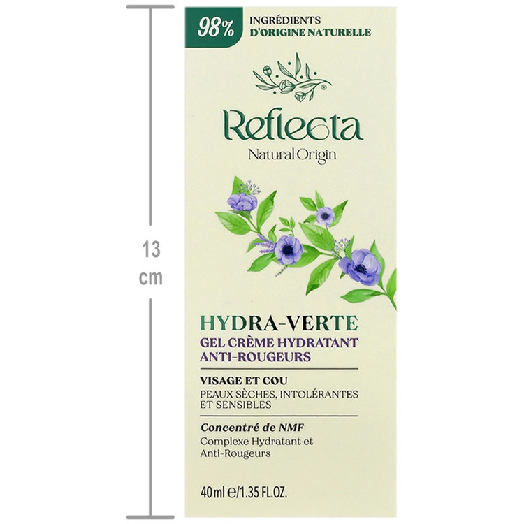 کرم ژل مرطوبکننده صورت و گردن رفلکتا مدل Hydra Verte مناسب برای پوست های خشک، حساس و مستعد حجم 40 میلیلیتر