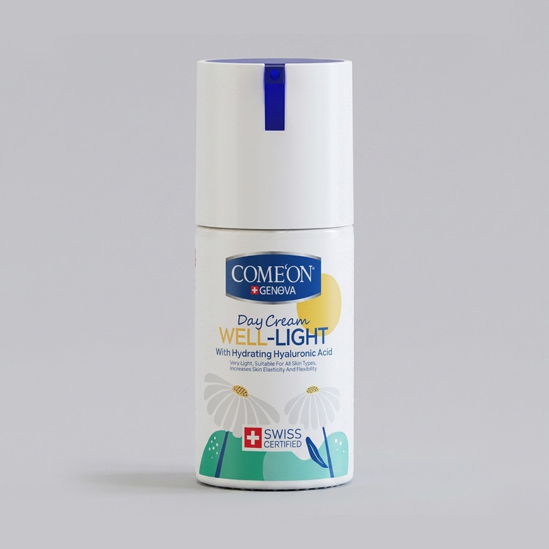 کرم آبرسان صورت کامان مدل WELL LIGHT مناسب برای انواع پوست حجم 100 میلی لیتر