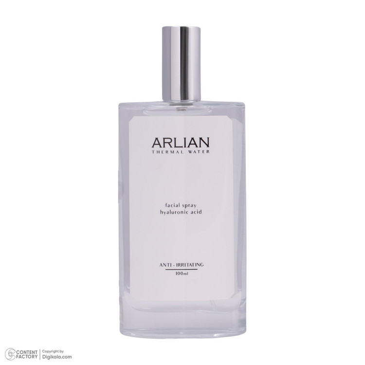 اسپری آبرسان صورت و بدن آرلیان مدل Hyaluronic Acid مناسب برای انواع پوست حجم 100 میلی لیتر