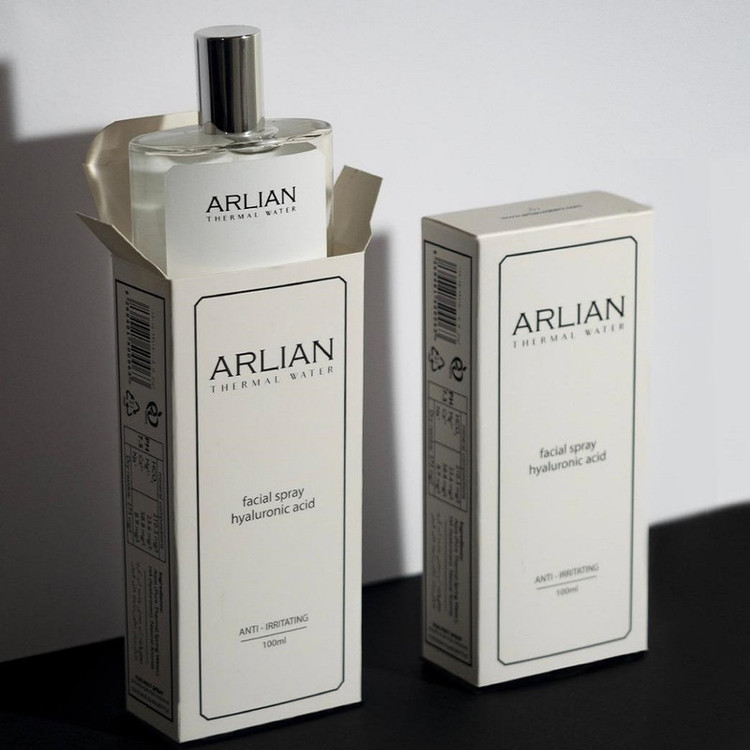 اسپری آبرسان صورت و بدن آرلیان مدل Hyaluronic Acid مناسب برای انواع پوست حجم 100 میلی لیتر