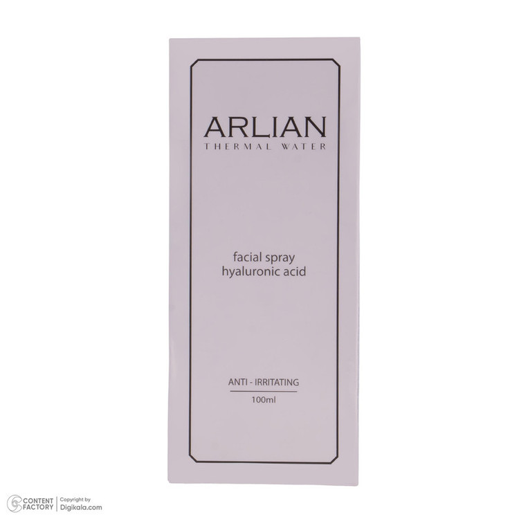 اسپری آبرسان صورت و بدن آرلیان مدل Hyaluronic Acid مناسب برای انواع پوست حجم 100 میلی لیتر