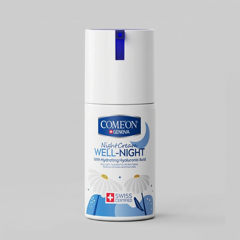 کرم آبرسان صورت کامان مدل WELL NIGHT مناسب برای انواع پوست حجم 100 میلی لیتر