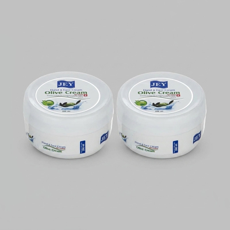 کرم مرطوب‌کننده دست، صورت، گردن، بدن جی مدل olive مناسب برای انواع پوست حجم 400 میلی‌لیتر مجموعه 2 عددی