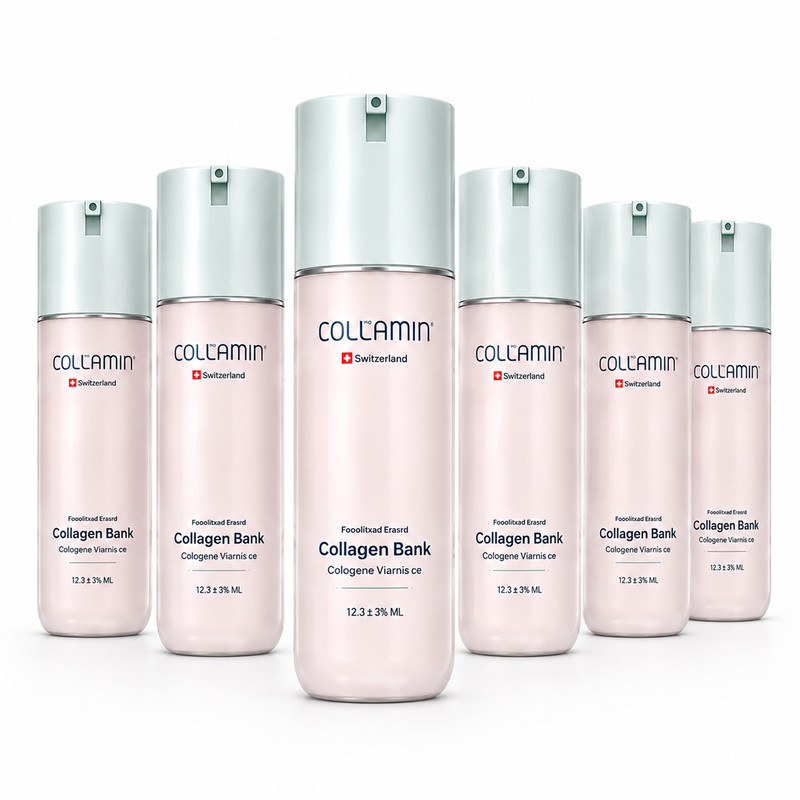 کرم مرطوب کننده صورت و گردن کلامین مدل collagen bank-6 مناسب انواع پوست حجم 125 میلی لیتر مجموعه 6 عددی