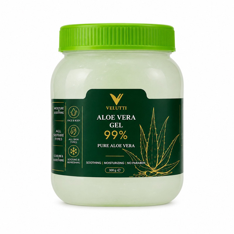ژل آبرسان ولوتی مدل آلوئه ورا حجم 300 میلی‌لیتر حاوی عصاره آلوئه‌ورا، مناسب انواع پوست