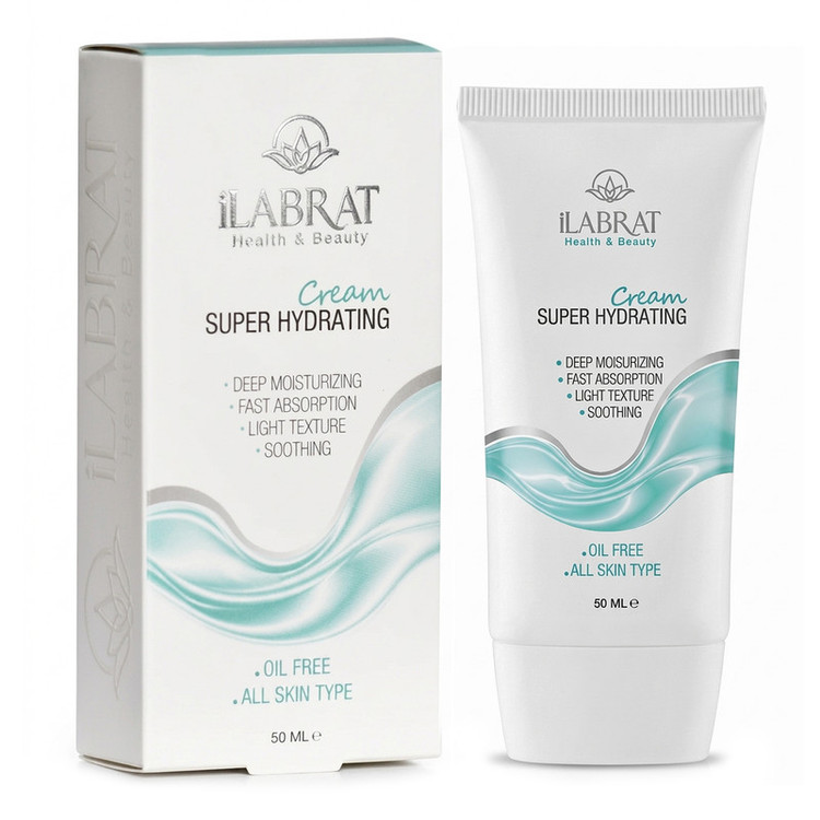 کرم آبرسان دست، صورت، گردن ایلابرت مدل Super Hydrating مناسب برای انواع پوست حجم 50 میلیلیتر