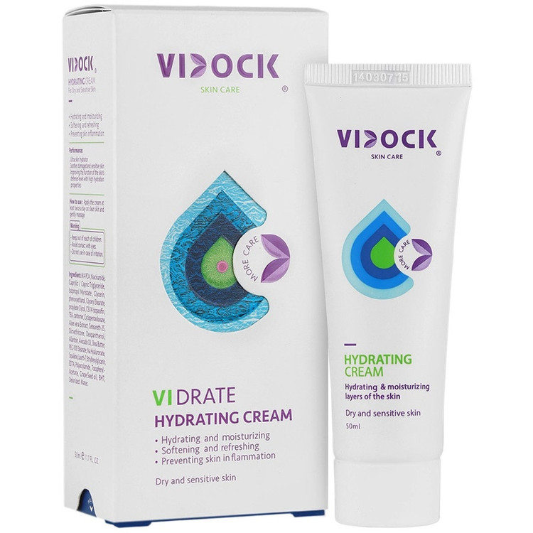 کرم آبرسان صورت ویدک مدل Vidrate - D مناسب برای پوست خشک و حساس حجم 50 میلی لیتر
