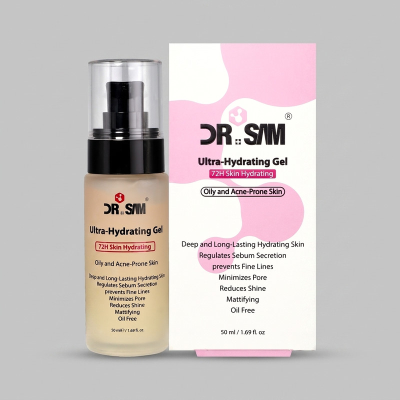 ژل آبرسان قوی دکتر سام مدل ultra-hydrating gel مناسب پوست های چرب و مستعد آکنه حجم 200میلی لیتر