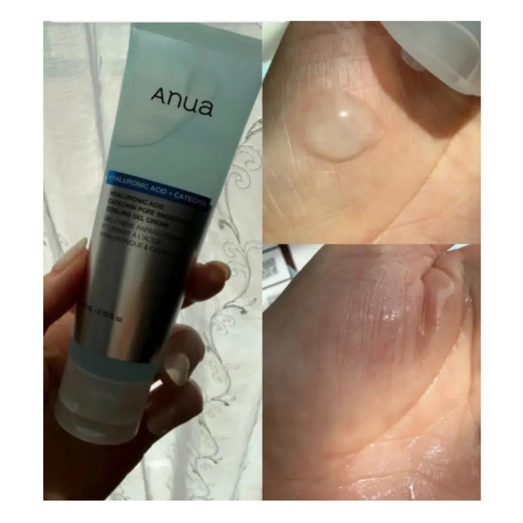 ژل کرم آبرسان صورت و بدن آنوا مدل Hyaluronic Acid 10+ Catechin مناسب پوست چرب و مختلط حجم 80 میلی لیتر