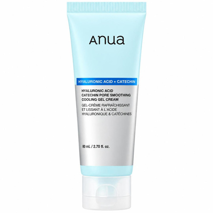 ژل کرم آبرسان صورت و بدن آنوا مدل Hyaluronic Acid 10+ Catechin مناسب پوست چرب و مختلط حجم 80 میلی لیتر