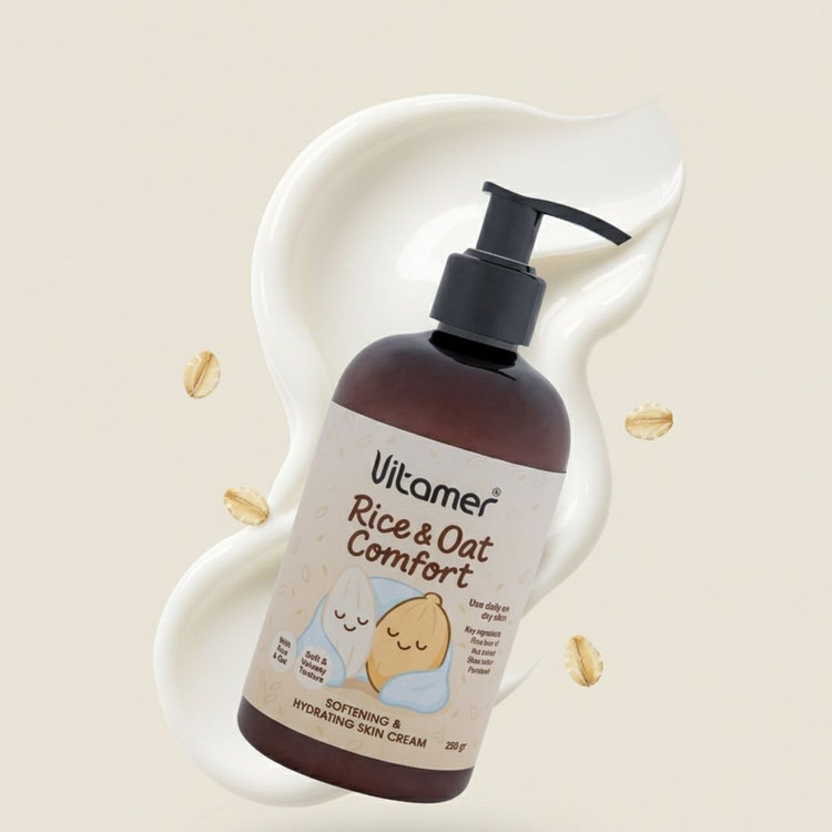کرم مرطوبکننده و آبرسان بدن ویتامر مدل Rice & Oat Comfort مناسب برای انواع پوست حجم 250 میلیلیتر