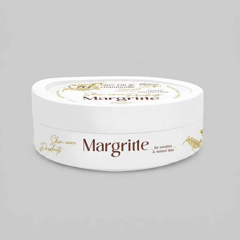 کرم مرطوب کننده کاسه ای مارگریت مدل روغن زیتون و بابونه مناسب برای پوست حساس و معمولی حجم 150 میلی لیتر
