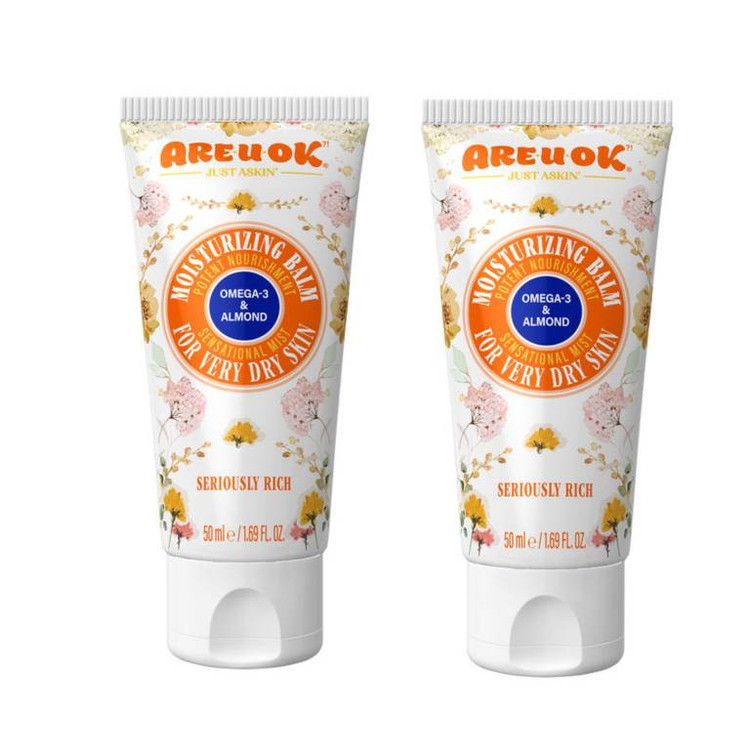 بالم مرطوب کننده دست و صورت آریواُکی مدل omega-3 and almond مناسب برای پوست های خشک حجم 50 میلی لیتر مجموعه 2 عددی