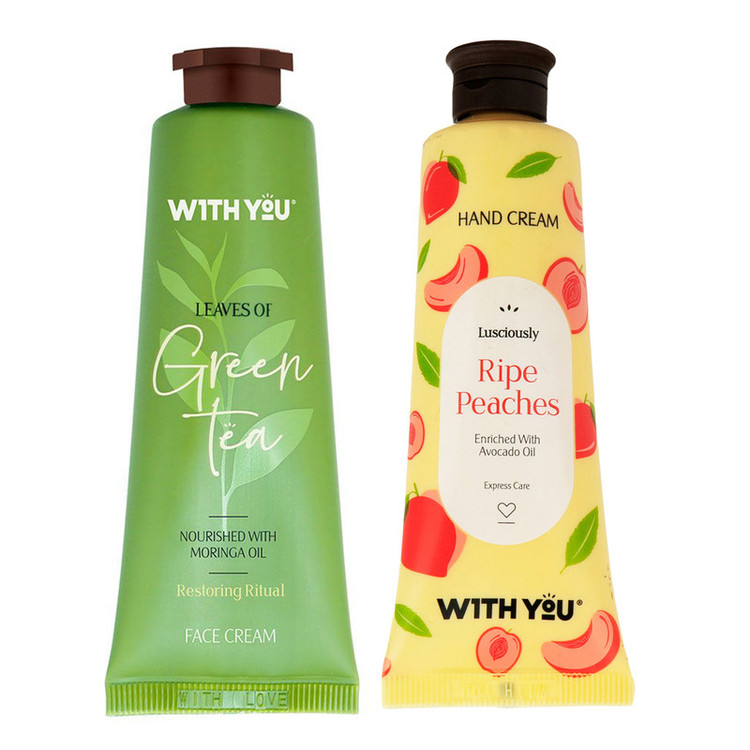 کرم مرطوب کننده ویت یو مدل GREEN TEA and Ripe Peaches حجم 50 میلی لیتر مجموعه 2 عددی