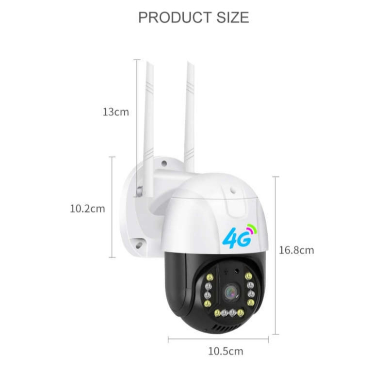 دوربین مداربسته تحت شبکه 2 مگاپیکسل با اتصال سیمکارت و Wi-Fi، قابلیت چرخش افقی و عمودی، دید در شب رنگی تا 35 متر، تشخیص حرکت و مکالمه دوطرفه