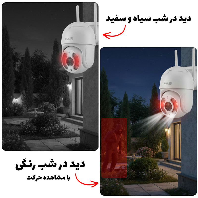 دوربین مداربسته تحت شبکه اسپیددام اسفیورد مدل Z319 با سنسور تصویر 3 مگاپیکسل، اتصال سیمکارتی، دید در شب رنگی، قابلیت تشخیص انسان و تعقیب سوژه