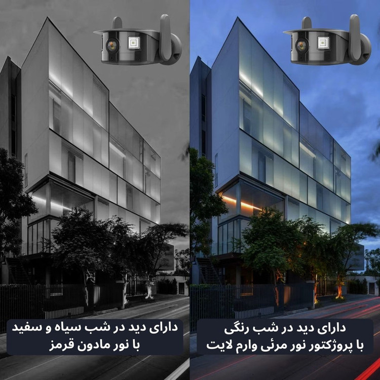 دوربین مداربسته تحت شبکه بولت 3 مگاپیکسل اسفیورد مدل Z308 با اتصال بیسیم و استاندارد IP66، مجهز به تشخیص پیکره انسانی، آژیر هشدار و ذخیرهسازی ابری