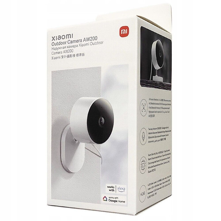 دوربین مداربسته تحت شبکه فضای باز شیائومی مدل AW200 MJSXJ05HL با کیفیت تصویر FHD، مقاوم IP65، دید در شب رنگی با الایدی 940 نانومتری، اتصال بیسیم، پشتیبانی از الکسا و گوگل هوم، قابلیت ذخیرهسازی ابری و کارت حافظه جانبی